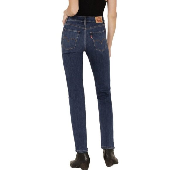 Levi's Women's 724 Straight Jeans Size 26 x 32 Blue Distressed High Rise NWT $69 - Picture 2 of 16